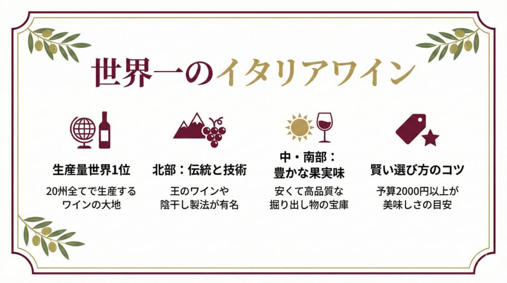 イタリアワインの特徴とは？おすすめワインも紹介！