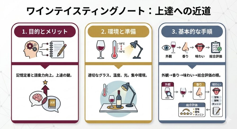 ワインのテイスティングコメントとは？お店で選べるようになりたい！