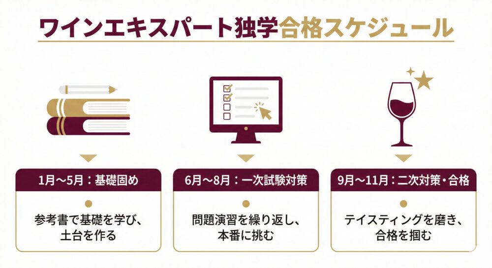 ワインエキスパートに独学合格するスケジュールを経験者が紹介！