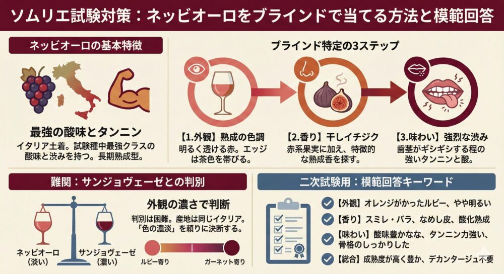 【ソムリエ試験】ネッビオーロを当てる方法と二次試験模範回答
