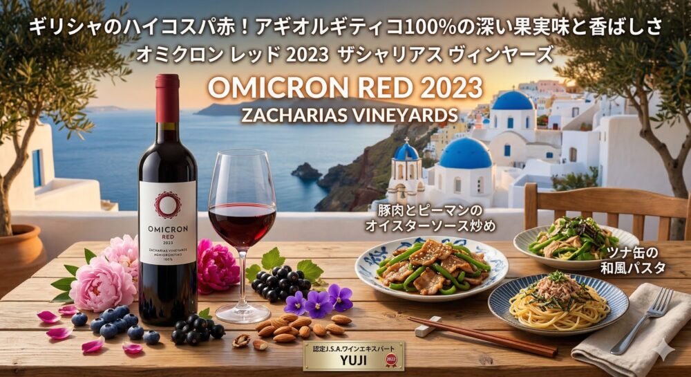 ヴィノテラスで購入した、オミクロン　アギオルギティコのレビュー記事です。